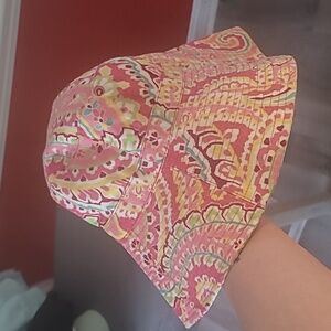 Vera Bradley Reversible Paisley Bucket Hat Capri Melon Retired Pattern OSFA